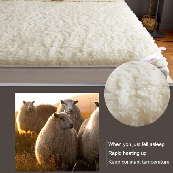 Wool Plush Mattress Topper, Breathable Lambswool Mattress Topper, Plush, White - 图片 4