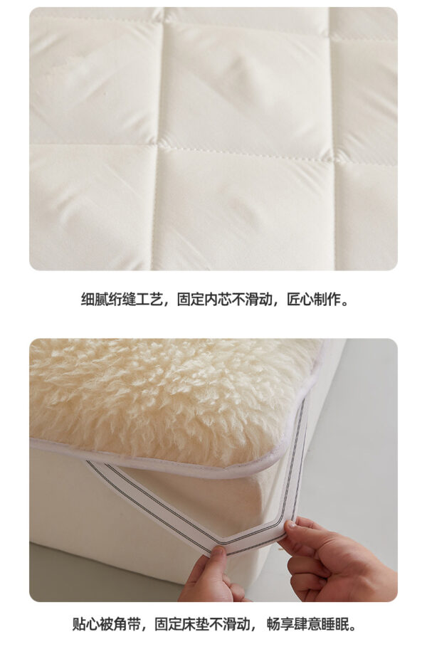 Fluffy soft solid color Lamb Fleece Mattress Upholstered Bed Tatami Mattress Topper Winter Student Dormitory Sleeping Pad - 图片 15