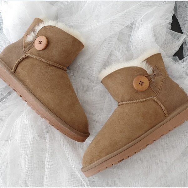 Classic Sheepskin Snow Winter Ankle Boots Women's Shoes Ladies Boots Fur Wool Warm Outdoor Boots Women Fashion - 图片 8