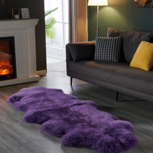 Purple Pure Wool Carpet Plush Floor Mat Sheepskin Bed Blanket Sofa Mat Wholesale Fur Integrated Bay Window Mat Carpet