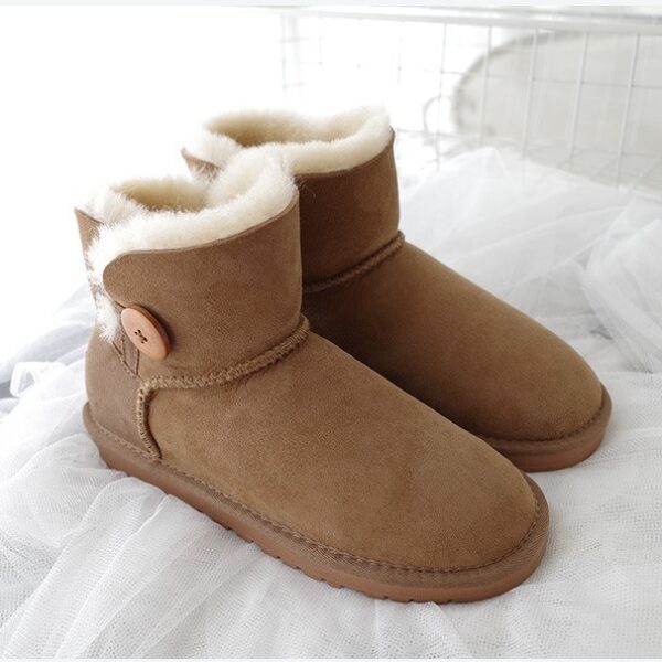 Classic Sheepskin Snow Winter Ankle Boots Women's Shoes Ladies Boots Fur Wool Warm Outdoor Boots Women Fashion - 图片 9