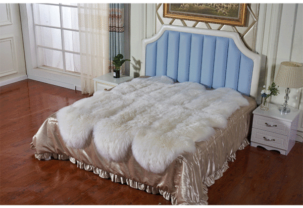 Brown Pure Wool Carpet Plush Floor Mat Sheepskin Bed Blanket Sofa Mat Wholesale Fur Integrated Bay Window Mat Carpet - 图片 12