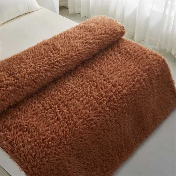 Fluffy soft solid color Lamb Fleece Mattress Upholstered Bed Tatami Mattress Topper Winter Student Dormitory Sleeping Pad - 图片 4