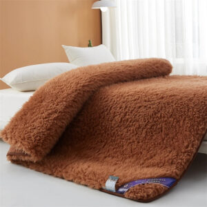 Fluffy soft solid color Lamb Fleece Mattress Upholstered Bed Tatami Mattress Topper Winter Student Dormitory Sleeping Pad