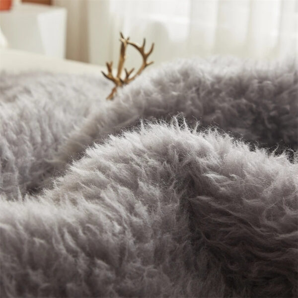 Fluffy soft solid color Lamb Fleece Mattress Upholstered Bed Tatami Mattress Topper Winter Student Dormitory Sleeping Pad - 图片 2